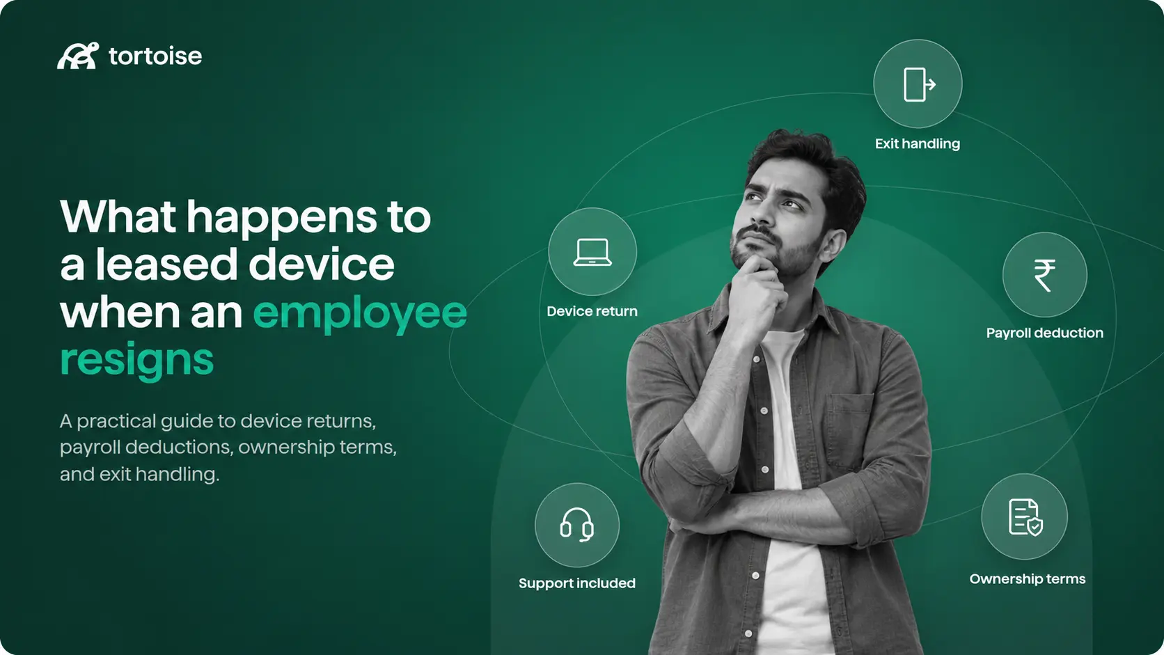 What happens to a leased device when an employee resigns