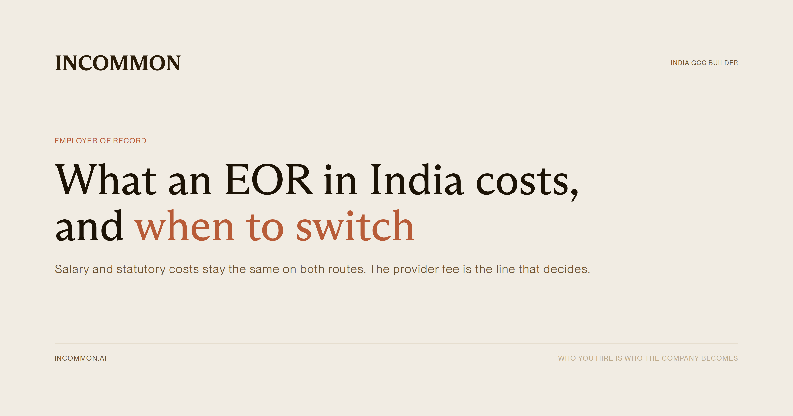 What an EOR in India costs, and when it stops making sense